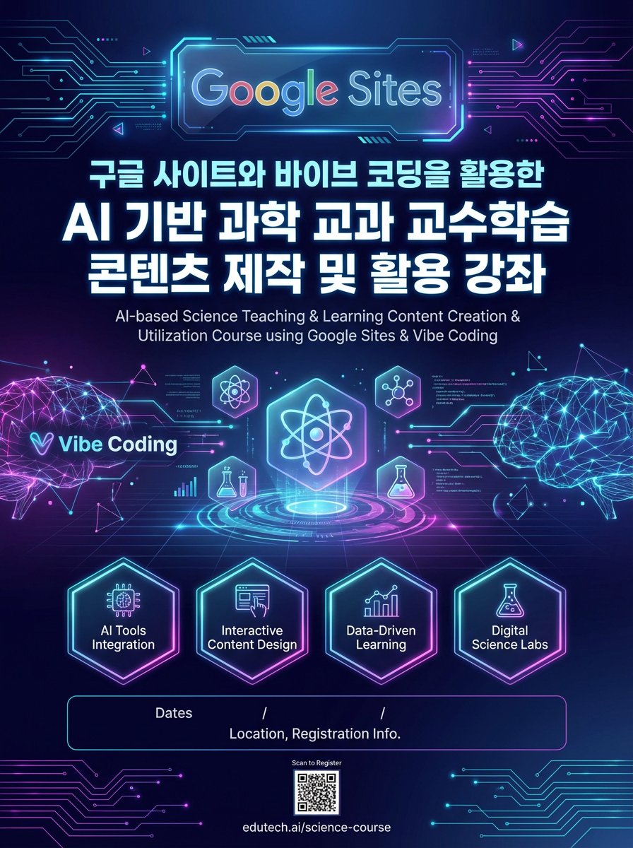68.구글 사이트(Google Sites)와 바이브 코딩(Vibe Coding)을 활용한 AI 기반 과학 교과 교수학습 콘텐츠 제작 및 활용