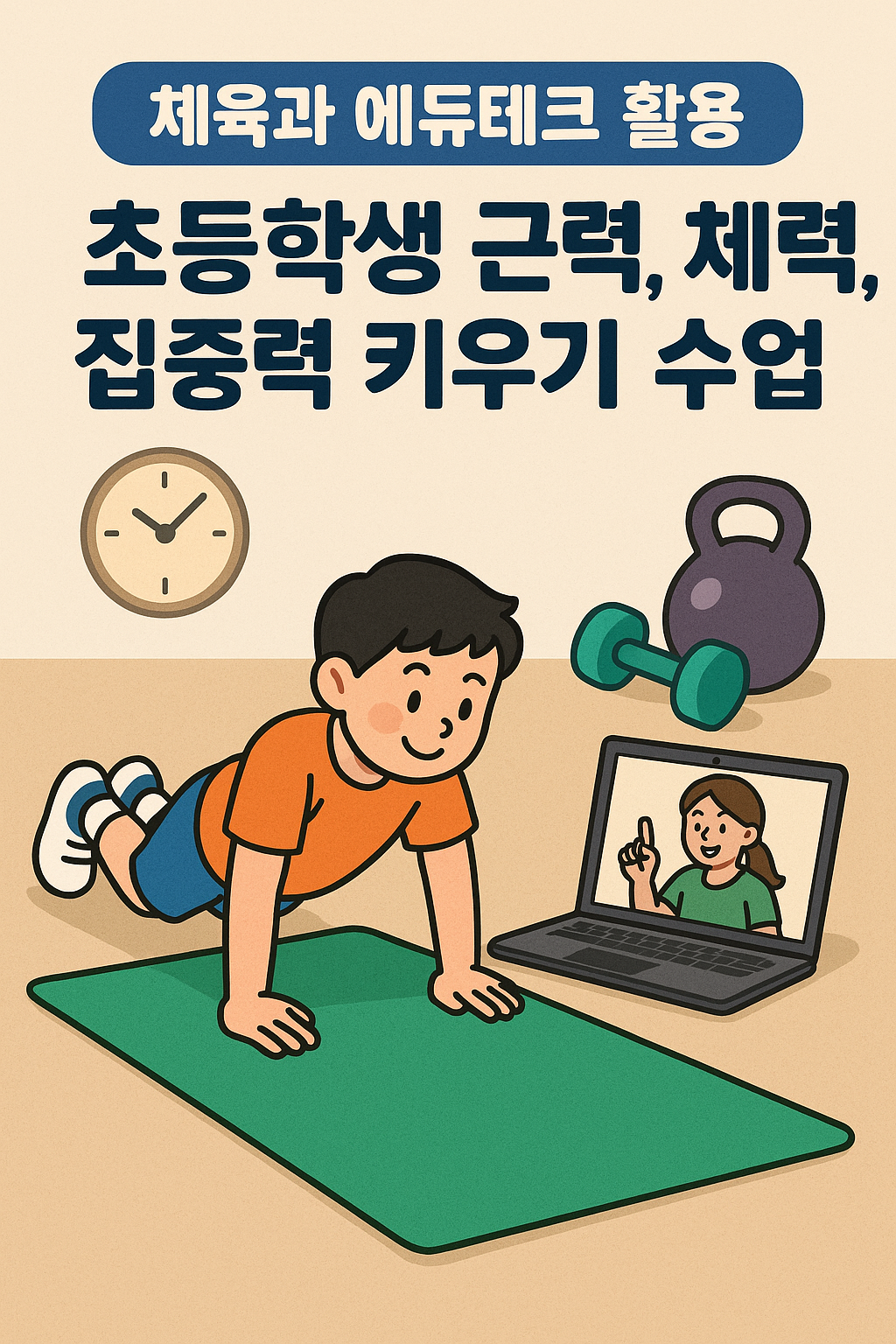 122.체육과 에듀테크 활용 초등학생 근력, 체력, 집중력 키우기 수업
